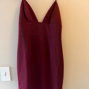 Never worn NBD midi burgundy cocktail dress size XS